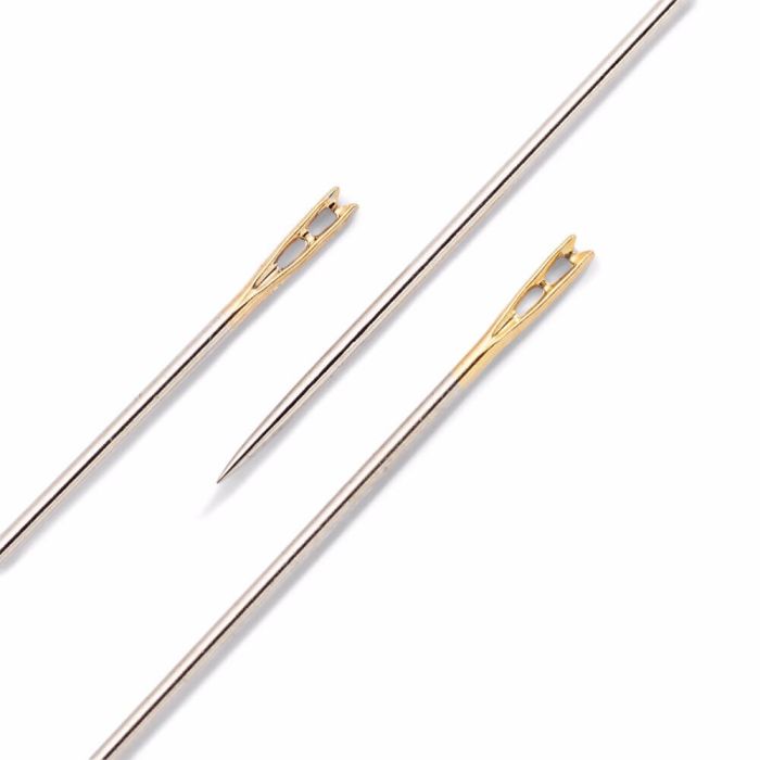 12pcs/set Golden Self-threading Needles, Upgraded Stainless Steel