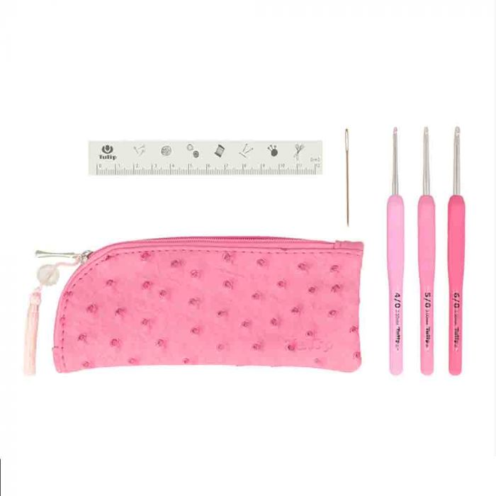 Tulip Crochet Hook Set for Lace, Pink
