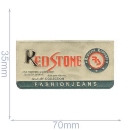 Label red stone 70x35mm grey-blue - 5pcs | De Bondt